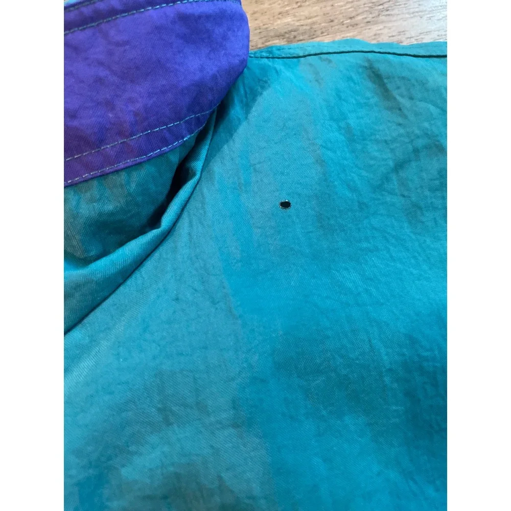 White Sierra Colorblock Anorak Jacket Teal Black Purple Nylon Pullover XL